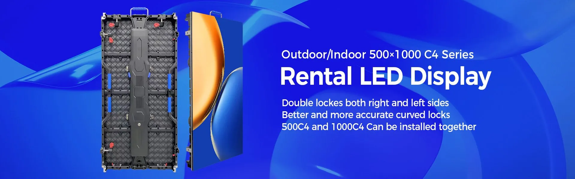 Curved 500×1000 Rental LED Screen Panel 1000C4 Series P1.953 P2.604 P2.976 P3.91 P4.81