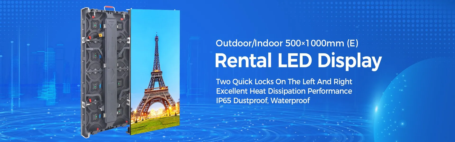 P1.5 P1.9 P2.6 P2.9 P3.9 P4.8 Outdoor 500×1000 Rental LED Screen Display 1000E series