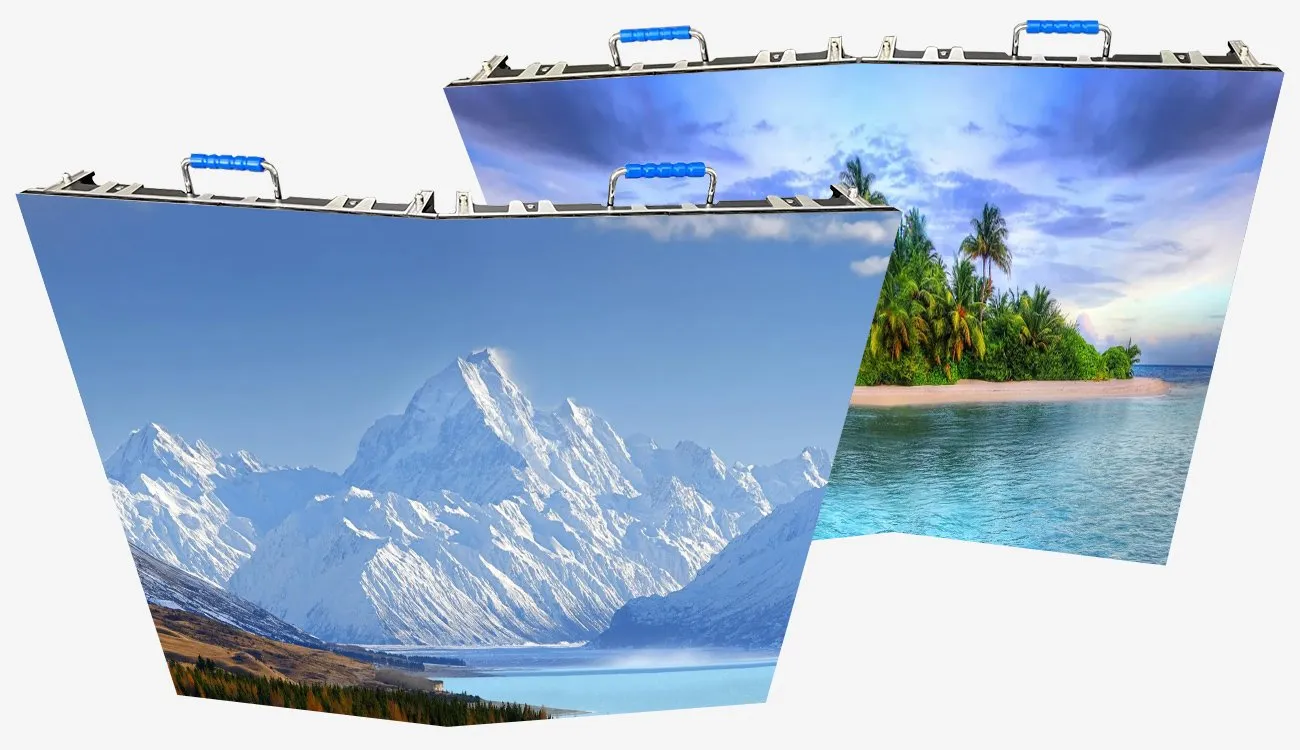 Curved 500×1000 Rental LED Screen Panel 1000C4 Series P1.953 P2.604 P2.976 P3.91 P4.81
