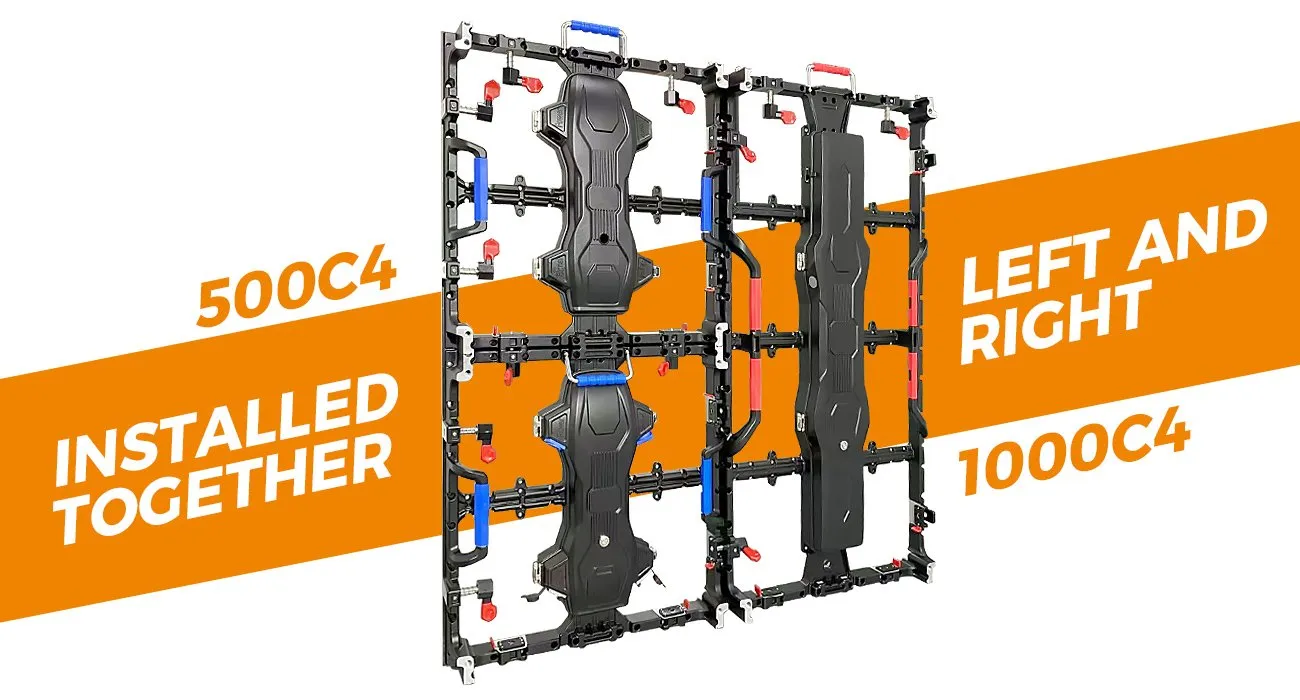 Curved 500×1000 Rental LED Screen Panel 1000C4 Series P1.953 P2.604 P2.976 P3.91 P4.81