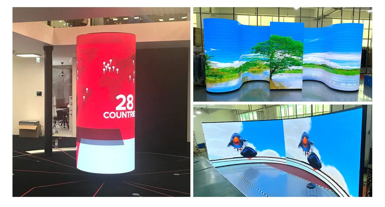 P1.25 P1.579 P1.667 P1.875 P2 P2.5 P3 P3.076 P4 P5 Outdoor Indoor Soft Flexible LED Screen Display