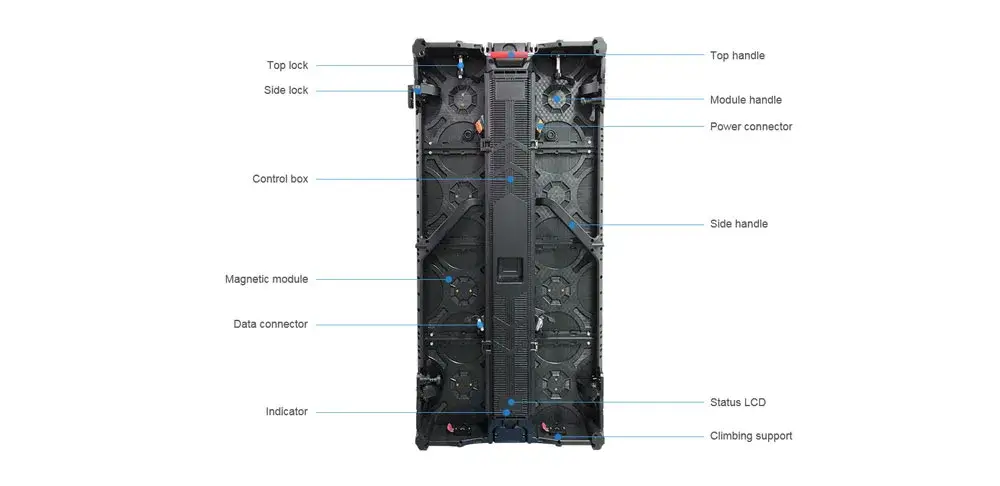 P1.56 P1.953 P2.604 P2.976 P3.91 P4.81 Magnesium Alloy 1000mm Series Rental LED Screen 500×1000