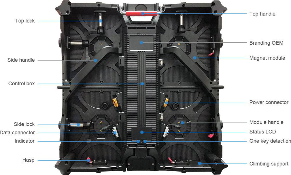 Magnesium Alloy 500mm Series 500×500 Rental LED Display Screen P1.5 P1.9 P2.6 P2.9 P3.9 P4.8