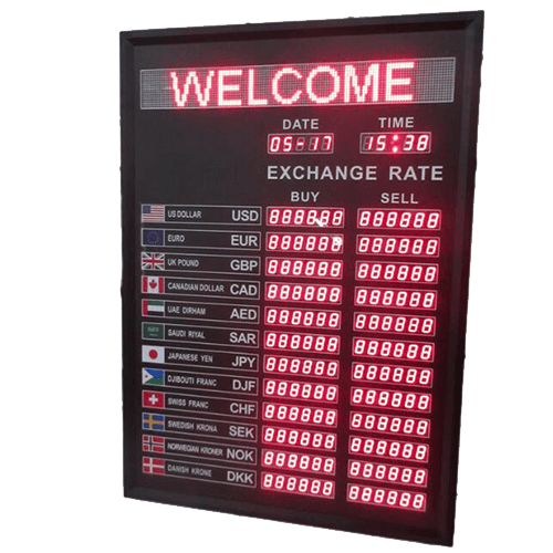 Currency led sign